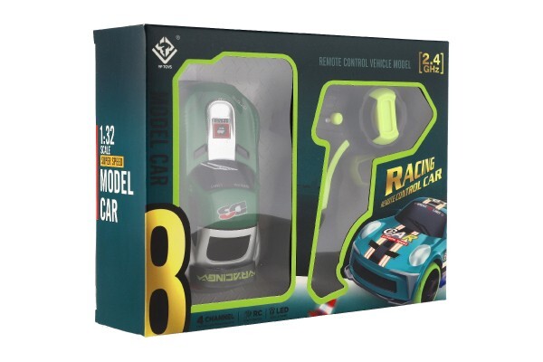 Auto RC závodné 2,4 GHz plast 12cm na batérie so svetlom zelené