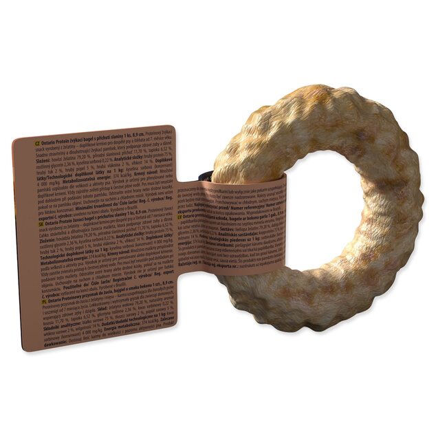 Ontario Protein csemege bacon ízű, rágós bagel 1db 8,9cm