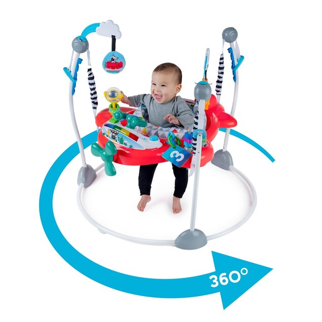 BABY EINSTEIN Skákadlo/aktívne centrum 2v1 Ocean Explorers Airplane Adventure™