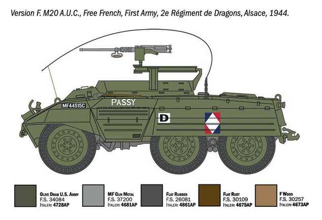Model Kit katonai 7087 - M8 Greyhound / M20 (1:72)