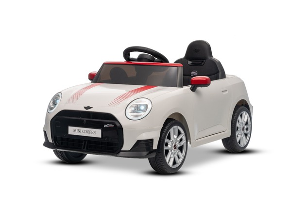 Elektrické autíčko BMW Mini Cooper 12V, biele, USB Vstup s Bluetooth pripojením na MP3 Pre