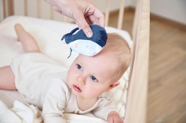 Kaloo Petit Calme Plyšová veľryba s levanduľovým vankúšom chladiaci ukludňujúci 9 cm