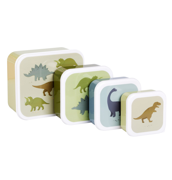 A Little Lovely Company - sada štyroch krabičiek na desiatu - dinosaury