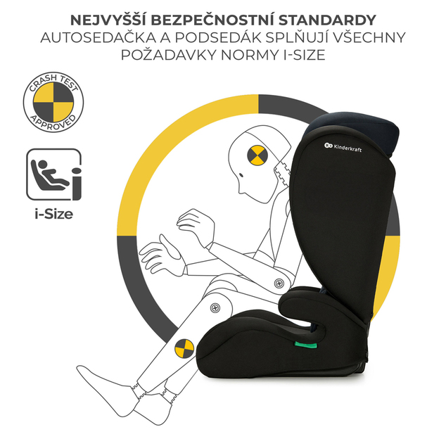 KINDERKRAFT Asiento de coche i-Spark i-Size 100-150 cm Negro