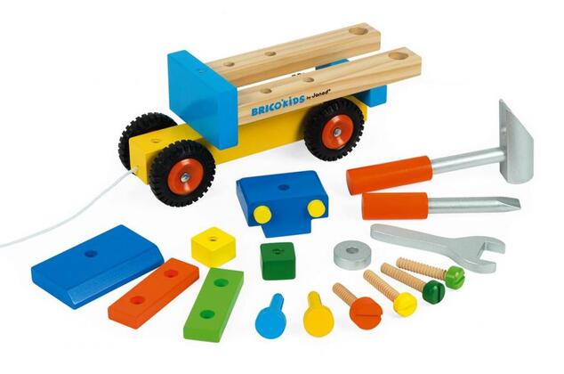 Janod BricoKids Kamión s náradím 17 ks