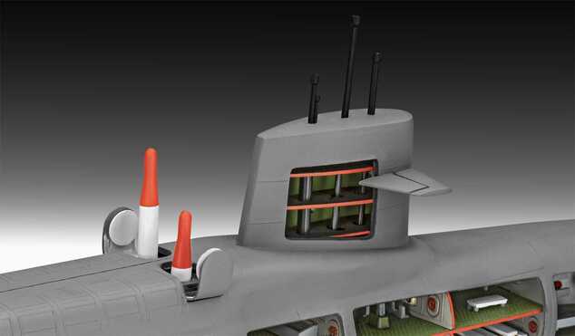 Plastic ModelKit ponorka 05185 - S.S.B. Abraham Lincoln with Interior (1:253)