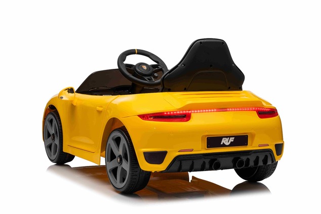 Elektrické autíčko RUF GT 12V, žlté, Otváracie dvere, 2.4 GHz diaľkové ovládanie, LED svet