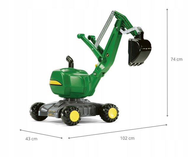 Rollytoys RollyDigger Pojazdný Otočný Bager John Deere zelený