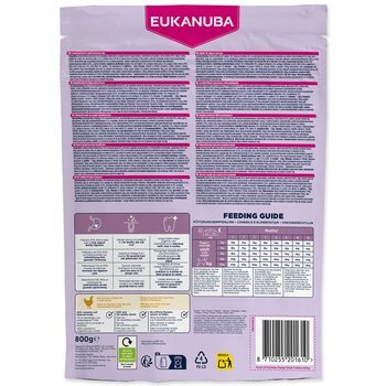 EUKANUBA szárazeledel kis fajtájú kölyökkutyáknak, friss csirkében gazdag 800 g