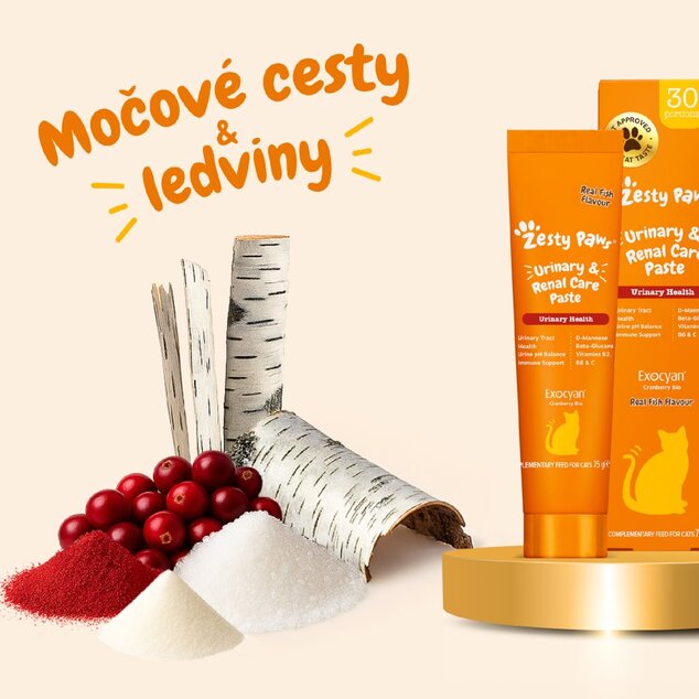 Zesty Paws Urinary a Renal Care Paste (75 g) – funkčný doplnok stravy pre mačky na podporu