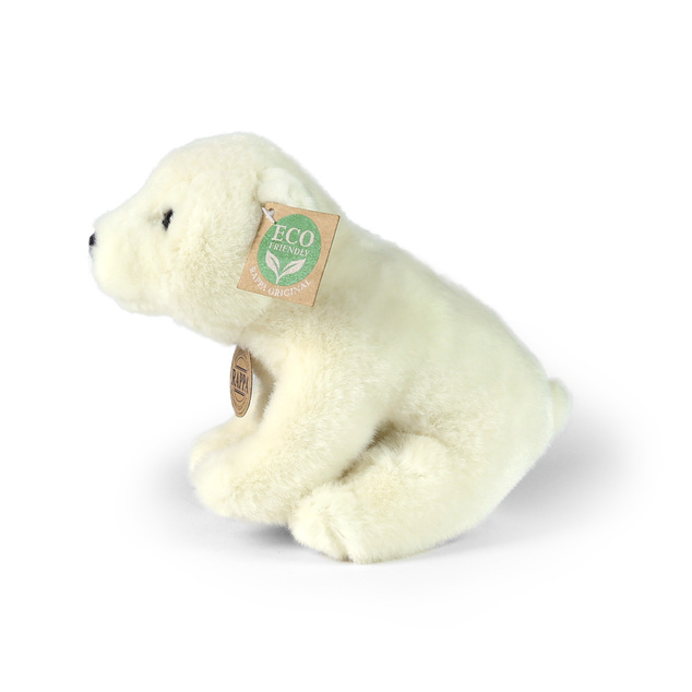 Plyšový medveď ľadový sediaci 20 cm ECO-FRIENDLY