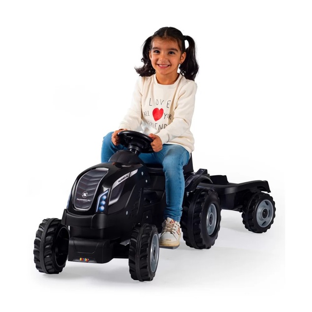 Smoby Šliapací traktor Farmer XL čierny s vozíkom