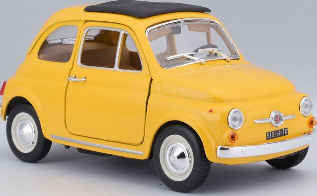 Bburago 1:24 Fiat 500 F 1965 Gelb