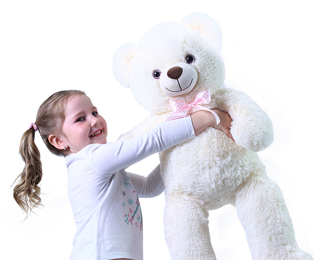 Veľký plyšový medveď Lily krémovo biely s visačkou 78 cm