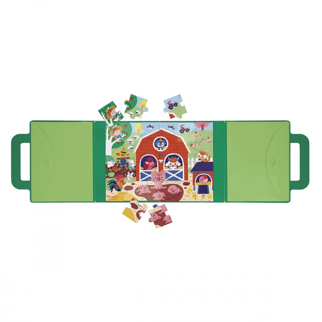 Janod Magnetipuzzle Ferma 24 buc în formă de valiză