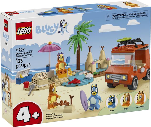 LEGO®Bluey 11202 Bluey und der Familienausflug mit dem Auto zum Strand