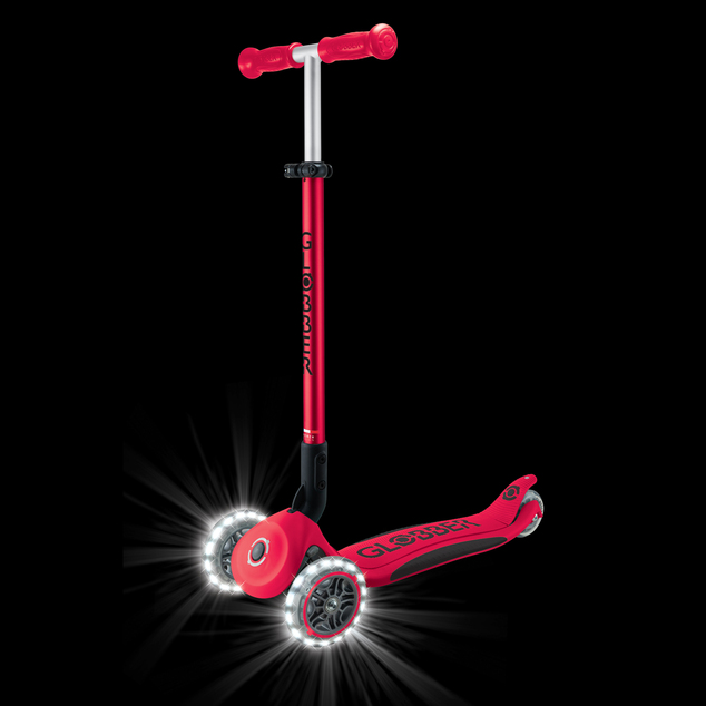 Trottinette pliable pour enfants Globber Elite Lights New Red