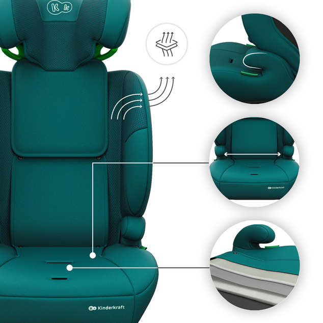 KINDERKRAFT Autosedačka Comfort Up 2 Plus i-Size (76-150 cm) Green