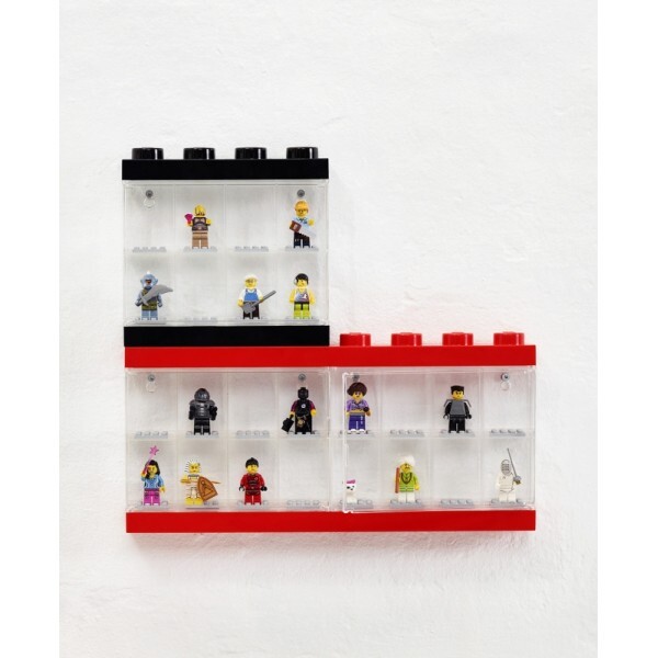 LEGO® колекционерска витрина за 8 минифигурки - червена