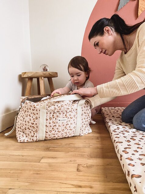 Borsa da weekend per mamme, Leopardo