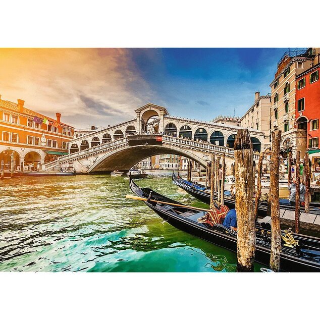 Trefl Prime Puzzle 1000 UFT - Romantischer Sonnenuntergang: Rialtobrücke in Venedig, Italien