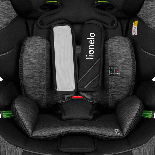 LIONELO Seggiolino Auto Levi One i-Size (76-150 cm) Nero Grigio