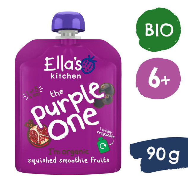 Ella's Kitchen BIO PURPLE ONE ovocné pyré s čiernymi ríbezľami (5x90 g)