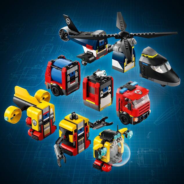 LEGO® City 60462 Remix: Helikoptéra, hasičské auto a ponorka