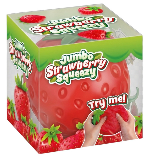 Антистресова мачкаща squishy играчка гниотек ягода джъмбо 15 см
