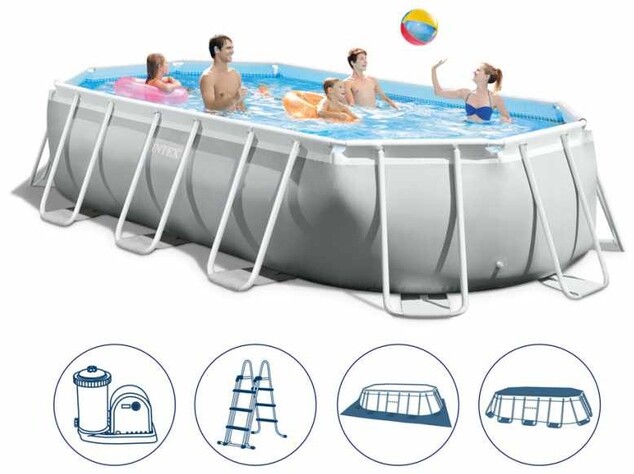 Záhradný bazén INTEX 26796 Prism Frame Oval 503 x 274 x 122 cm kartušová filtrácia