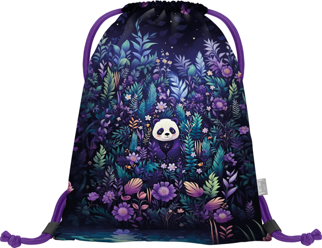 BAAGL SET 5 Ergo Jungle Panda: cartella, astuccio, sacchetto, grembiule, portafoglio
