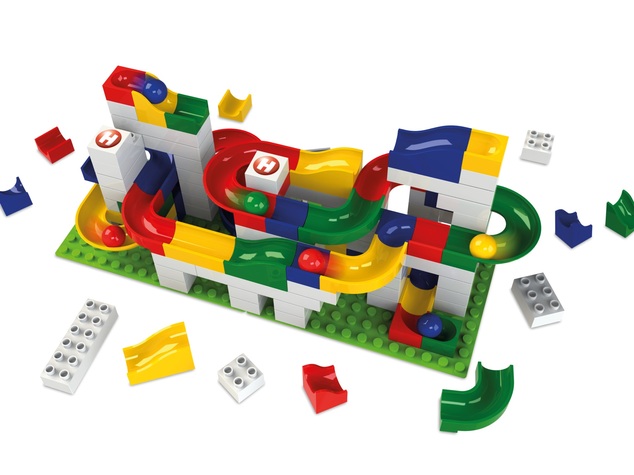 HUBELINO Guličkové dráha - set s kockami Basic 123 dielov
