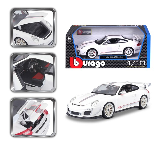 Bburago 1:18 Plus Porsche 911 GT3 RS Weiß