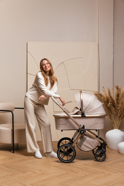 MUUVO Kombi-Kinderwagen Quick Boho Beige Set 2-in-1