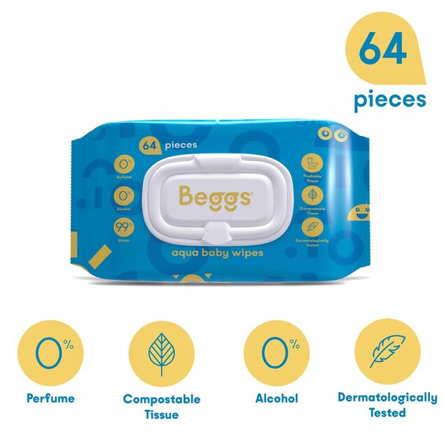 Beggs Vlhčené splachovateľné obrúsky (64 ks)