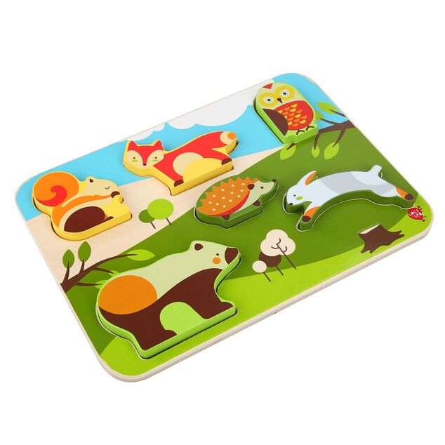 Lucy &amp; Leo 225 Lesné zvieratká -Drevené vkladacie puzzle 7 dielov