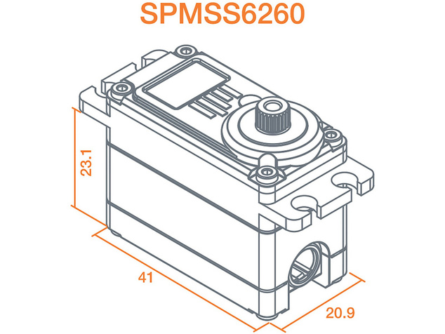 Spektrum servo S6260 Auto Vysoká rýchlosť HV 17.4kg.cm 0.06s/60° 23T