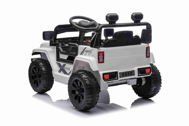 Elektrické autíčko OFFROAD NEW s pohonom zadných kolies, biele, Lítiová batéria