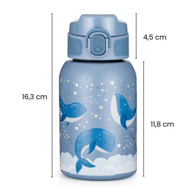 PETITE&amp;MARS Láhev nerezová termo se slámkou 350 ml Twinkling Fairy 12m+