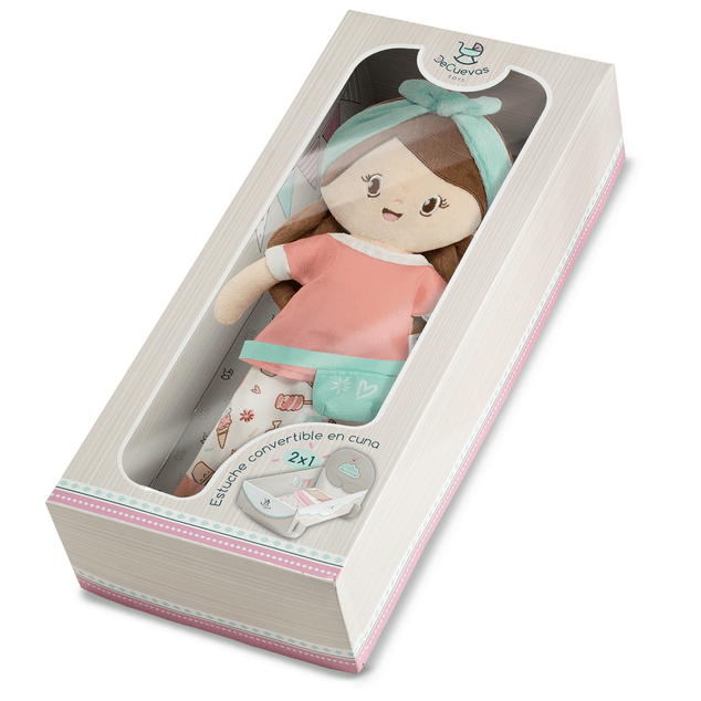 DeCuevas 20048 Plyšová bábika SWEET- 36 cm s kolískou