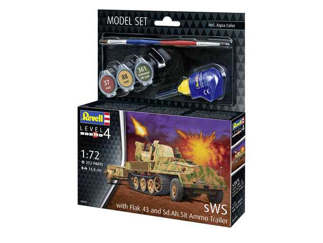 ModelSet militare 63293 - sWS con Flak43 e Sd.Ah58 Rimorchio Munizioni (1:72)