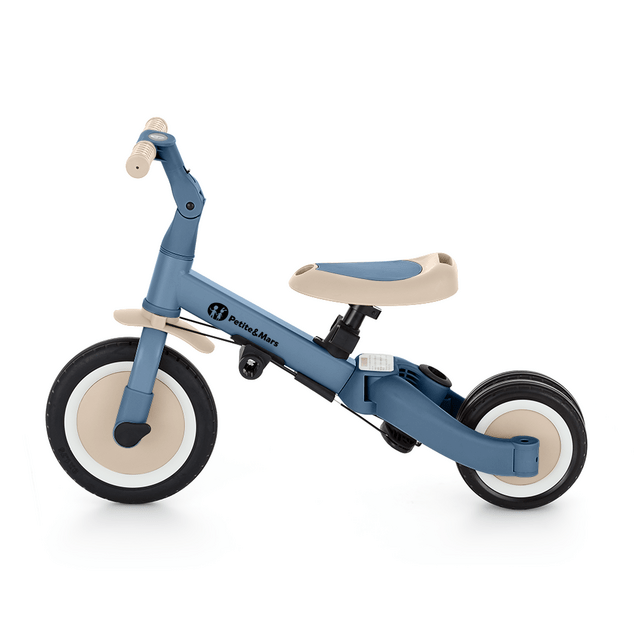 PETITE&amp;MARS Triciclo multifuncional 5 en 1 Turbo Plus Ocean Blue