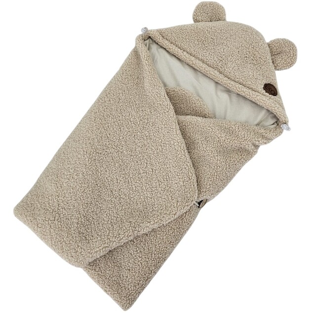 EKO Fußsack für Autositz buclé mit Baumwolle Light Beige 110x100cm