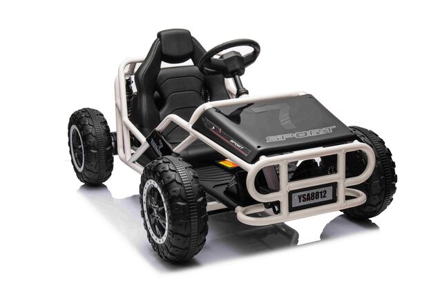 Elektrische Go-Kart SPORT-KART 24V, schwarz, EVA-Räder, Kunstledersitz, 2 x 50W Motor,