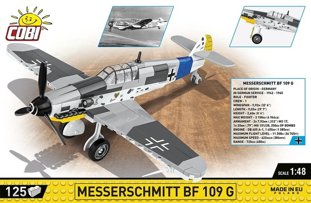 Cobi II WW Messerschmitt BF 109 G, 1:48, 125 k
