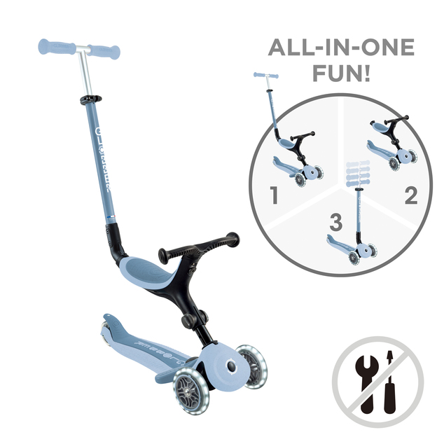 Globber Detská kolobežka Go up active lights ecologic blueberry