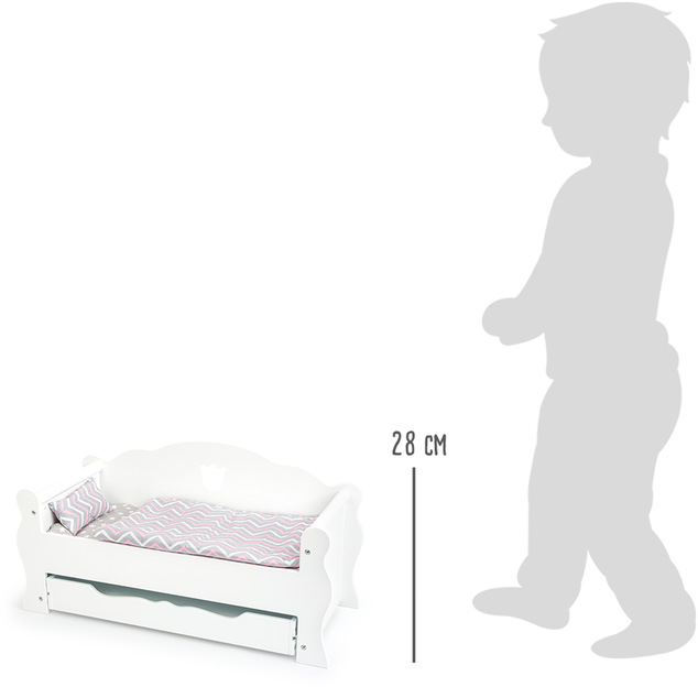 Small Foot Drevená postieľka pre bábiku biela