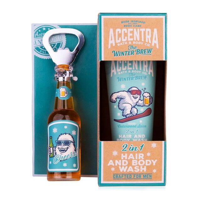 ACCENTRA Set da bagno Men's Collection Winter Edition con apribottiglie Legno di cedro