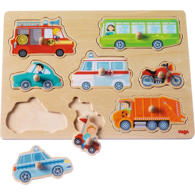 Haba Drevené vkladacie puzzle Dopravné prostriedky