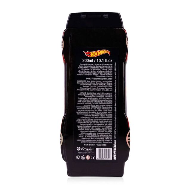 ACCENTRA 2 az 1-ben Sampon/Zuhanyzselé HOT WHEELS Alma 300ml (fekete)